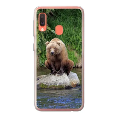 Produktbild von MuchoWow® Handyhülle Schutzhülle Hülle für Samsung Galaxy A20e Bär - Stein - Tier Silikon Softcase Handy Hülle - Abdeckung