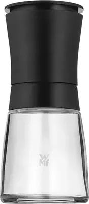 Produktbild von WMF Trend Salzmühle Pfeffermühle unbefüllt 14 cm, Gewürzmühle, Keramikmahlwerk, Kunststoff Glas, schwarz
