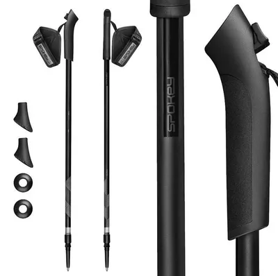Produktbild von Nordic-Walking-Stöcke, verstellbar, 105-135 cm, Schwarz/Schwarz