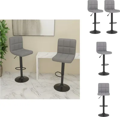 Produktbild von vidaXL Barhocker 2 Stk. Hellgrau Stoff -  Barhocker