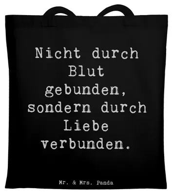 Produktbild von Mr. & Mrs. Panda Beutel Spruch Adoptivbruder Liebe - Schwarz - Geschenk, Jutebeutel, Jutetasche, Jubiläen, Bindung, Tote Bag, Adoption, Zusammenhalt, Freude, Lächeln