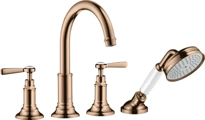 Immagine prodotto di hansgrohe AXOR MONTREUX Robinet de baignoire 4 trous, béqu'illes, béqu'illes, saillie 196mm, 16550300, 16550300