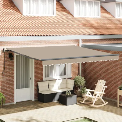 Immagine prodotto di Tenda da sole estensibile vidaXL, beige, 400 x 350 cm, in tessuto e alluminio