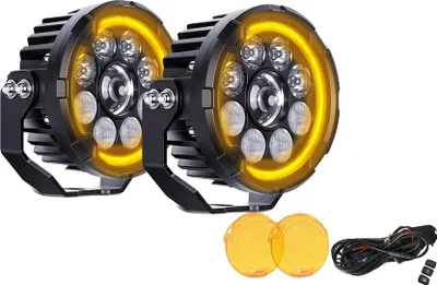 Produktbild von Motorrad Zusatznebelscheinwerfer, LED-Helligkeit, langlebige IP68-Bewertung, Hoch Niedrig Gelb DRL