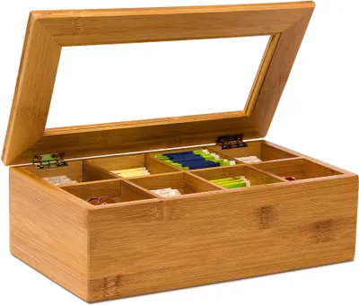 Obrázok produktu pre Čajová krabička Bamboo lakovaná 6 a 8 priehradková