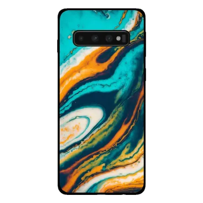 Image de Smartphonica Coque de téléphone pour Samsung Galaxy S10 Plus aspect marbré - coque arrière étui marbré - Vert