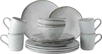 Dutch Rose Organic Set 16 Teilig Geschirrset Licht grijs