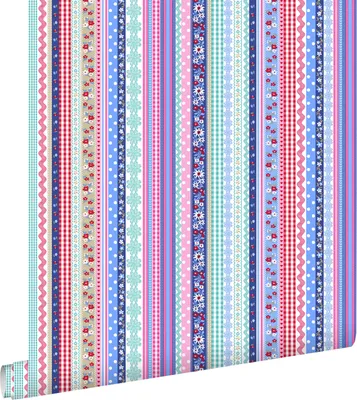 Obrázek produktu pro ESTAhome tapeta mašle světle modrá a růžová 53 cm x 10,05 m