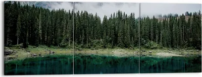 Produktbild von Bild auf Leinwand - Leinwandbild - 3 Teile - Landschaft Berge Wolken - 150x50cm - Wand Bild - Wanddeko - Wandbilder - Leinwanddruck - Bilder - Wanddekoration - Leinwand bilder - CA150x50-4671