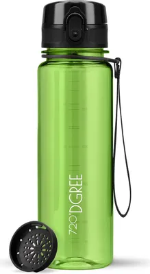 Produktbild von uberBottle crystalClear Trinkflasche mit Sieb 500ml / Apple Green/ 720DGREE