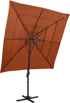 Immagine prodotto di Maison Exclusive - Ombrellone con palo in alluminio, 4 strati, color terracotta, 250x250 cm