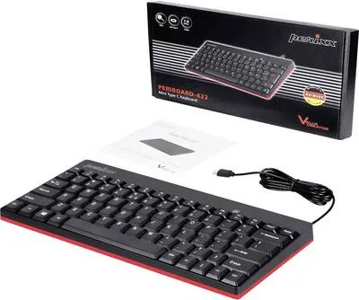 Produktbild von Perixx PERIBOARD-422 DE, Mini USB-C Tastatur kabelgebunden, schwarz