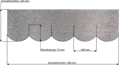 Produktbild von 1 Set Dachschindeln Biberschwanz (100 mm) grau