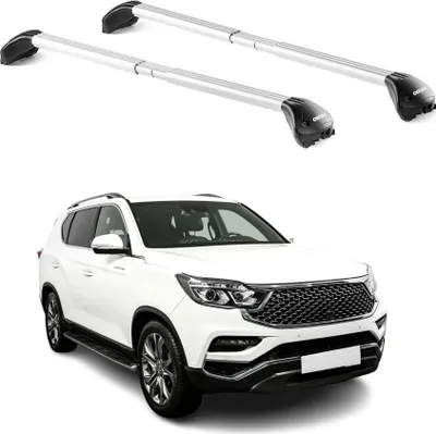 Image de Barres de toit pour Ssangyong Rexton IV 2017-2025 Gris Argenté 2 pièces ABE