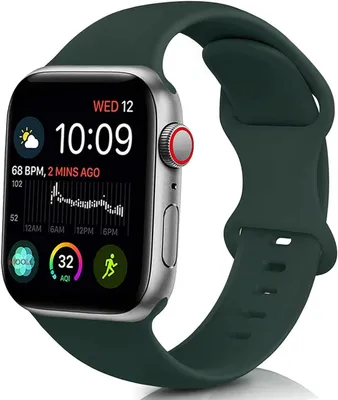Produktbild von Strap-it Classic Silikonarmband passend für Apple Watch  Serie 1/2/3/4/5/6/7/8/9/10/11/SE - Olivgrün - Sportarmband aus Silikon - Größe: 38/40/41/42mm