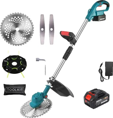Obrázek produktu pro Elektrická sekačka na trávu, bezkartáčový motor, nastavitelná šířka sečení, s 1 baterií