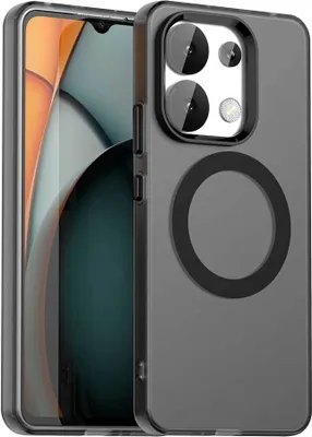 Image de Etui magnétique pour Xiaomi Redmi Note 13 4G, étui antichoc fin, mat et translucide Noir