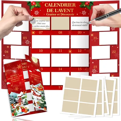 Kratz-Adventskalender 2025, 24-teilig, Bastelkalender zum Selbstbefüllen