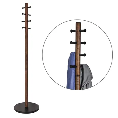 Zdjęcie produktu dla Umbra Pillar, Wolnostojące, Metal, Drewno, 8 hak., Czarny, Drewno, Metal