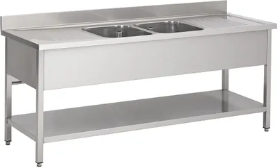 Produktbild von CHEFGASTRO 700 Spültisch Grundboden 2 mit te 2000 BxTxH 2000x700x850mm