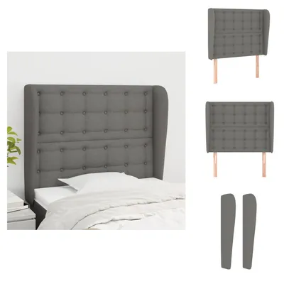 Produktbild von vidaXL Kopfteil mit Ohren Dunkelgrau 83x23x118/128 cm Stoff -  Kopf- & Fußenden
