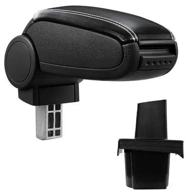 Produktbild von Armlehne Mittelarmlehne Leder Bezug schwarz / weiß für Skoda Octavia 2 1Z