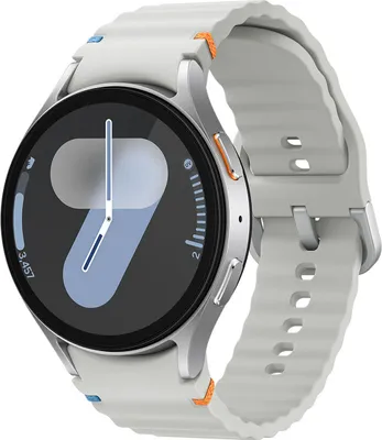 Produktbild von Samsung Galaxy Watch 7 Smartwatch L310, 44 mm, Silber, Wear OS, Aluminium, Rund, mit Bluetooth, Wi-Fi, GPS, NFC, Herzfrequenzmessung, Schlafüberwachung, IP68, Sturzerkennung, kabelloses Laden, Bixby, 44,4 mm Breite, 9,7 mm Dicke