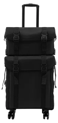 Immagine prodotto di Valigetta per trucchi, trolley 2-in-1, organizer per cosmetici, colore nero