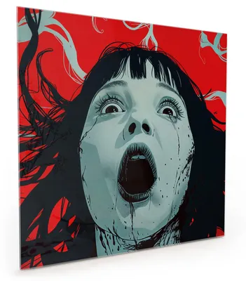 Produktbild von Küchenrückwand Spritzschutz Glas mit Motiv Schreiende Person 40 x 40 cm
