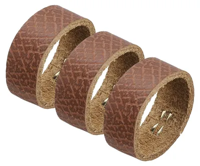 Productafbeelding van Lederen riemlussen - 3 stuks voor riemen van 3,6 cm breed - Vervangingsriemhouders voor tassen en galgrijmen - 10,5 x 1,3 cm - Bruin