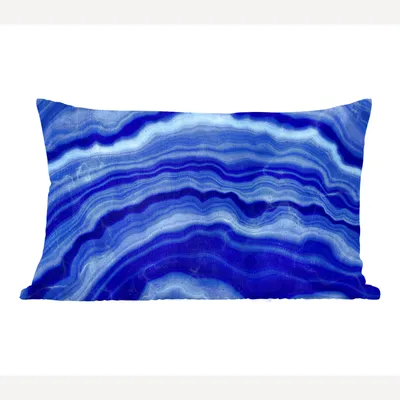 Produktbild von MuchoWow® Zierkissen Sofakissen Wohnzimmer Dekokissen 50x30 cm Achat Stein - Blau - Wohnzimmerdekoration - Polster mit Photo