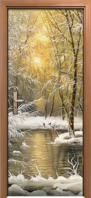 Produktbild von Türposter 80x200 cm Türaufkleber Türtapete Türfolie Klebefolie Landschafts Wald See Wald