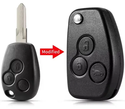 Produktbild von Techstar Autoschlüsselgehäuse, Messer-Transformator, mit 3 Tasten und VAC102 Klinge, kompatibel mit Dacia Logan, Renault Trafic – Aftermarket
