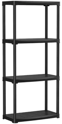 Obrázok produktu pre Odolná plastová odkladacia polica JV10053, 60 x 30 x 133 cm, čierna – N