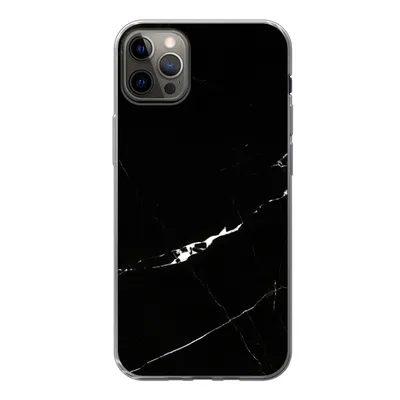 Produktbild von MuchoWow® Handyhülle Schutzhülle Hülle für iPhone 12 Pro Max Marmor - Schwarz - Natursteine Silikon Softcase Handy Hülle - Hartschale