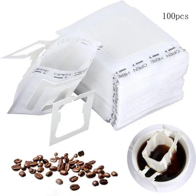 Obrázok produktu pre Cestovné vrecko na kávové filtre – jednorazové kávové filtre na cesty – 7 x 9 cm – biele