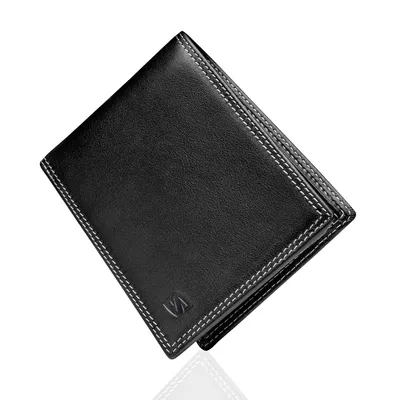 Obrázek produktu pro SERASAR | Kožená Peněženka [Space] z Leather | Barva: Černá bílá | Délka: 12.5cm
