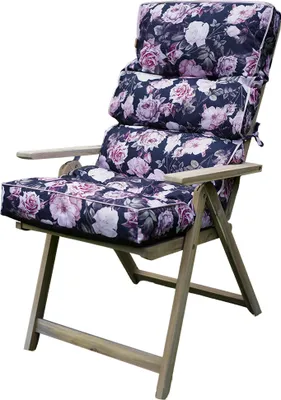 Obrázek produktu pro Polštář na zahradní lehátko 120 cm černý s růžemi