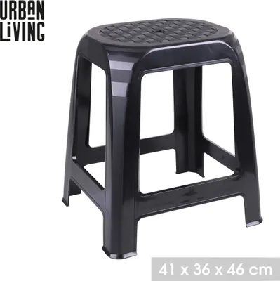 Produktbild von Urban Living Kunststoff-Hocker Sitzhocker 41 x 36 x 46 cm 51015 schwarz
