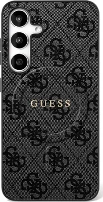 Zdjęcie produktu dla Etui na telefon Galaxy S25 FE, Guess Hardcase 4G Ring Classic Logo z MagSafe, czarne ze złotymi elementami