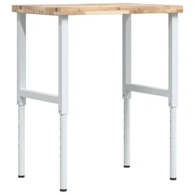 Zdjęcie produktu dla vidaXL Stół warsztatowy 80x60x(73-99,5) cm z litego drewna akacjowego, prostokątny