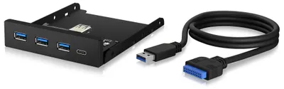 Immagine prodotto di ICY BOX IB-HUB1418-i3: Pannello frontale con hub USB 3.2 Gen 1