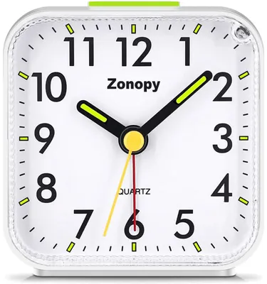 Analoger Wecker mit Nachtlicht, leise, Schlummerfunktion, Reiseuhr