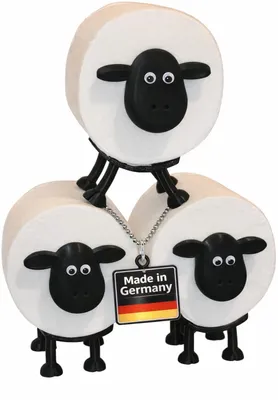 Image de Porte-rouleaux de papier toilette en forme de mouton, lot de 3 pour rouleaux de 42 mm – Joli porte-rouleaux en plastique pour ranger le papier toilette et les rouleaux – Idéal comme décoration ou comme cadeau