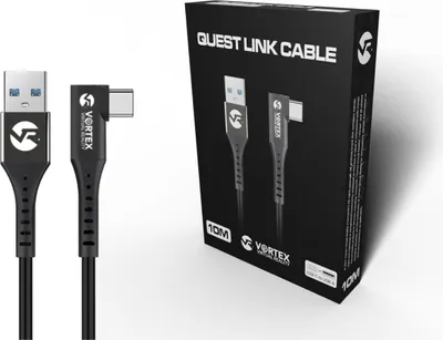 Image de VORTEX VR Câble Link USB-A 10 m pour Meta Quest 3 / 3S / 2 – USB 3.2 5 Gbps PC-VR, transfert rapide & charge efficace