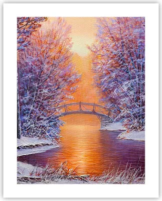 Produktbild von Poster - Poster ohne Rahmen - Brücke Schnee Wald - 40x50 cm - Wand Bild - Wanddeko - Wandbilder - Kunstposter - Wandposter - Bilder - Kunstdruck - Wanddekoration - Wandbild - P2XPA40x50-4545