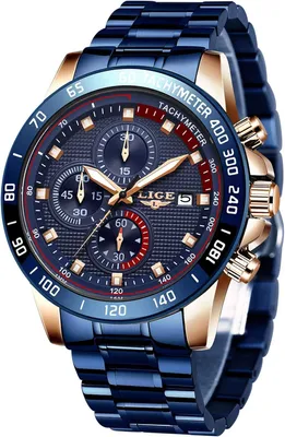Produktbild von Herren Sportchronograph wasserdicht bis 30m, analoge Quarzuhr mit schwarzem Zifferblatt, Edelstahlarmband, kratzfest, langlebig, Business & Freizeit
