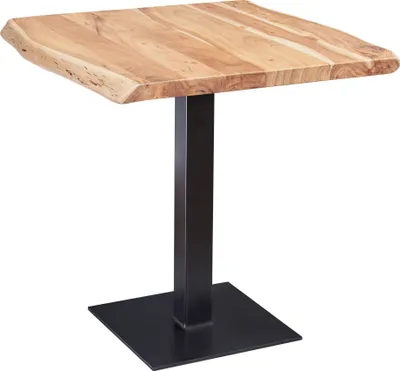 Produktbild von WOHNLING Esstisch Baumkante 80 x 75 x 75 cm Akazie Massivholz Esszimmertisch Kleiner Holztisch Esszimmer Designer Küchentisch Quadratisch