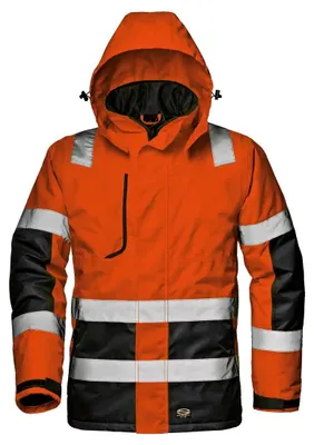 Zdjęcie produktu dla Kurtka ostrzegawcza Sir Safety Matrix, wodoodporna, z kapturem, klasa 3, rozmiar S, HI-VIS ORANŻOWO-CZARNA