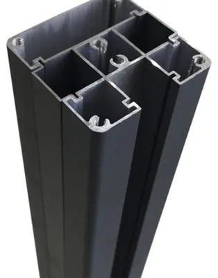 Produktbild von UNIVERSO Anthrazit Eck Und Zwischenpfosten, Aluminium Zaunbohlenpfosten, Inklusive 3 Abdeckleisten, Anthrazitfarben, Zaunpfosten, Zaunpfahl, Zaunsystem